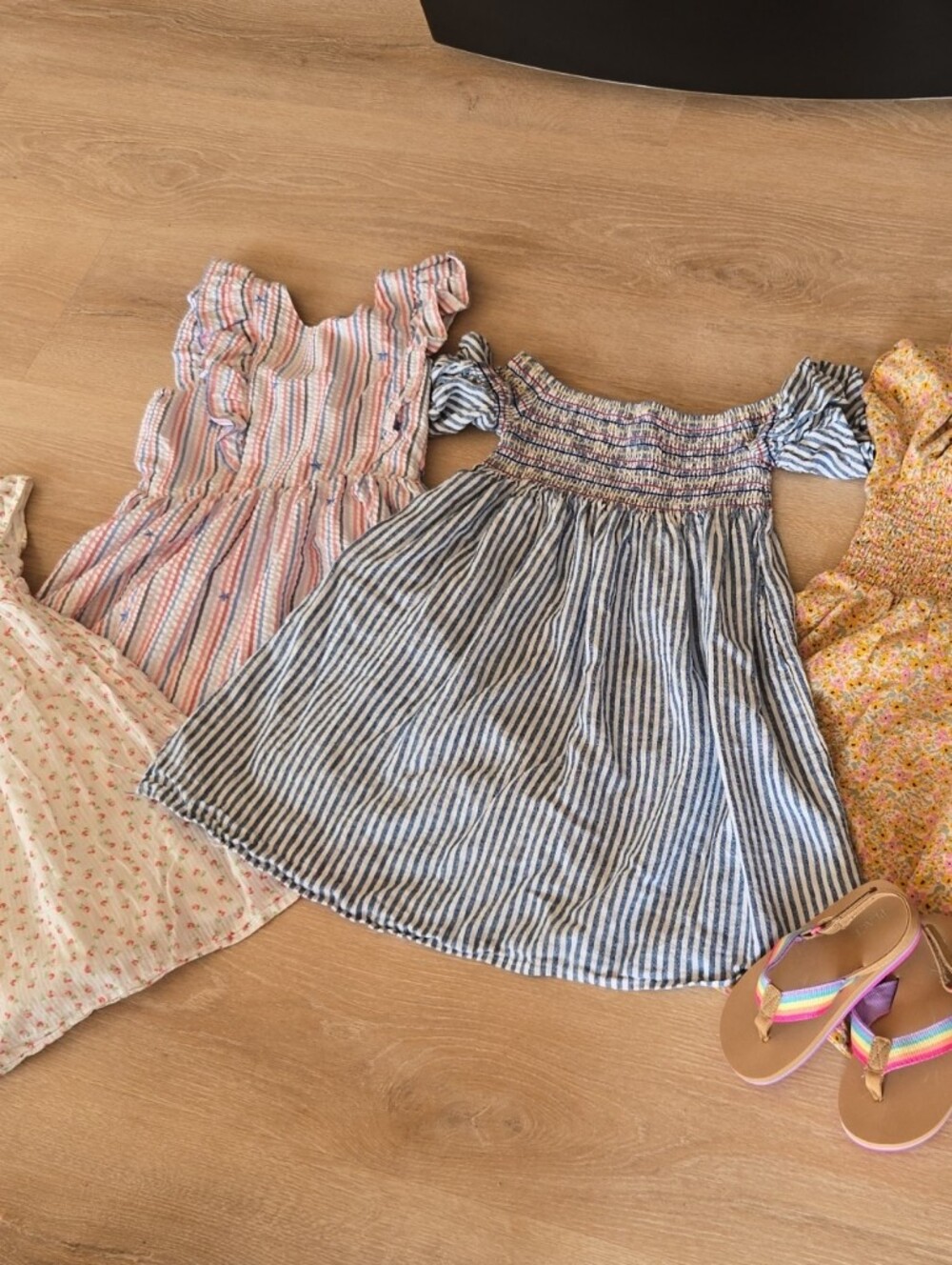 Girls Bundle Cat And Jack, Laura Ashley, Eddie Bauer Robe Size 6/8, FLIP Flops